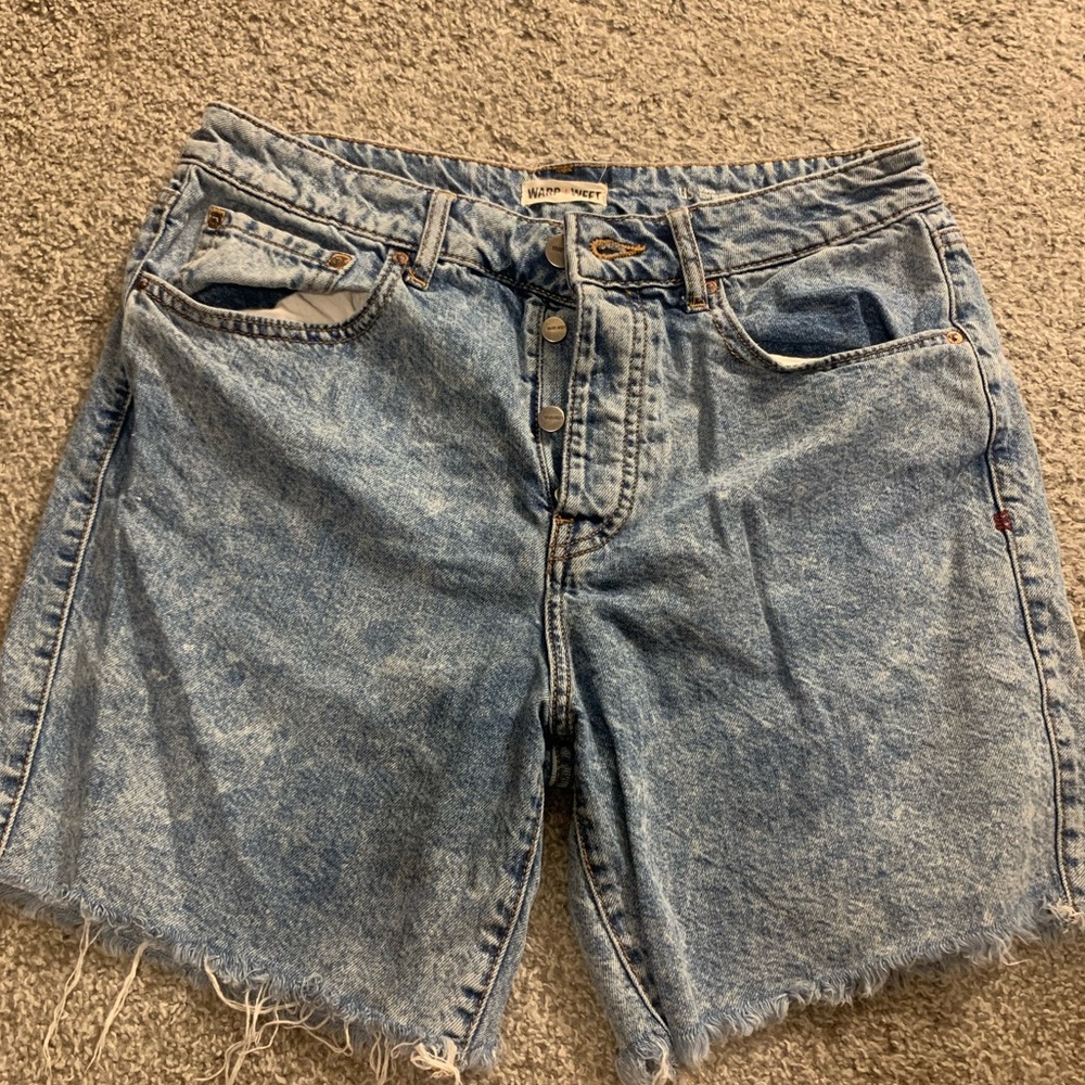 Warp + Weft High Waisted Denim Shorts